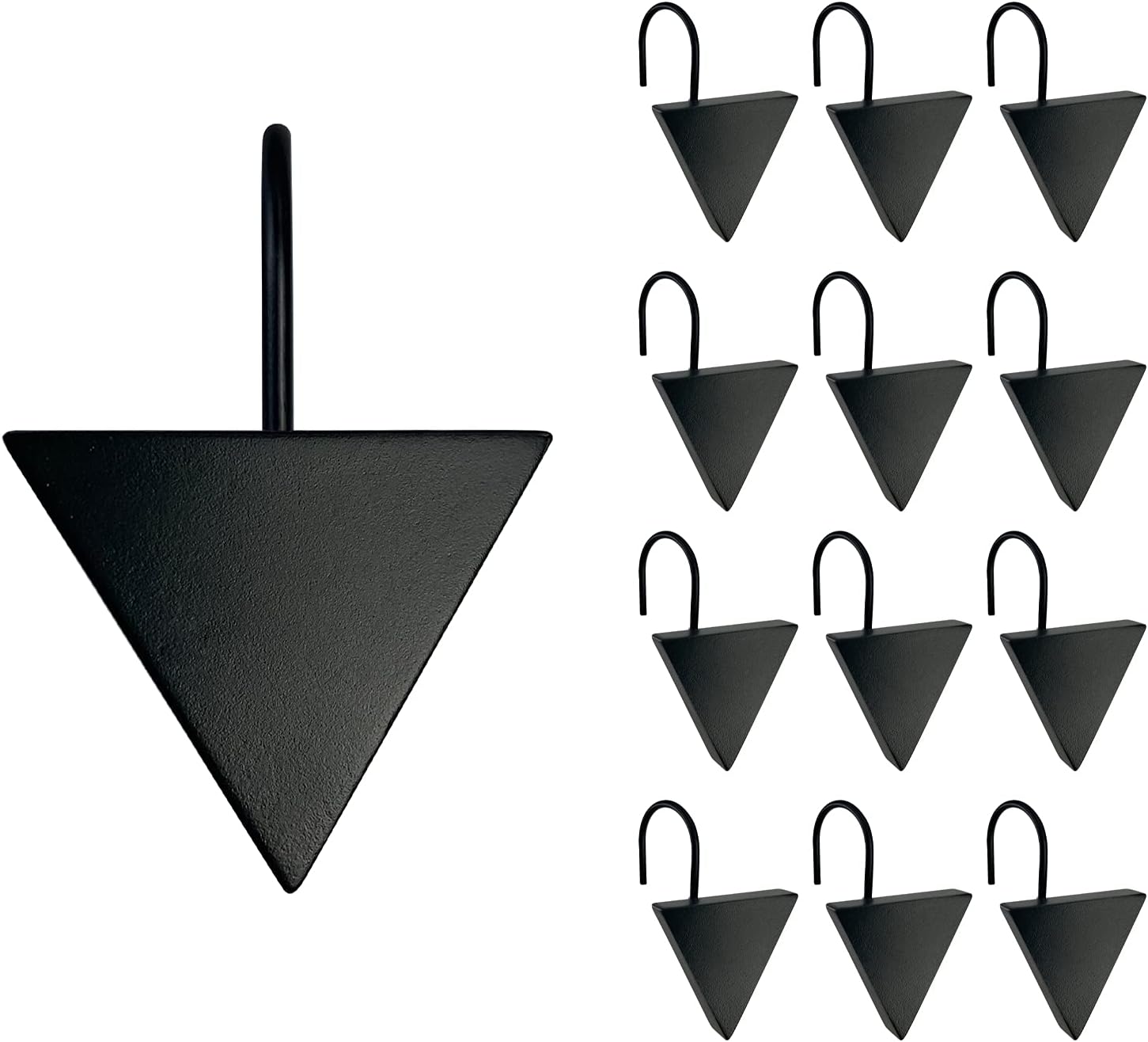 Sunlit Geometric Decorative Shower Curtain Hooks, Matt Triangle Geomet –  SUNLIT