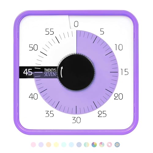 Visual Timer 7.5 inch, 60-Minute Countdown Timer for Kids Classroom Teaching Tool Office Meeting, Mechanical Countdown Clock for Exam Time Management Magnetic Kitchen Timer,Sky Blue