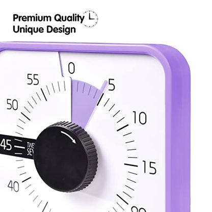 Visual Timer 7.5 inch, 60-Minute Countdown Timer for Kids Classroom Teaching Tool Office Meeting, Mechanical Countdown Clock for Exam Time Management Magnetic Kitchen Timer,Sky Blue