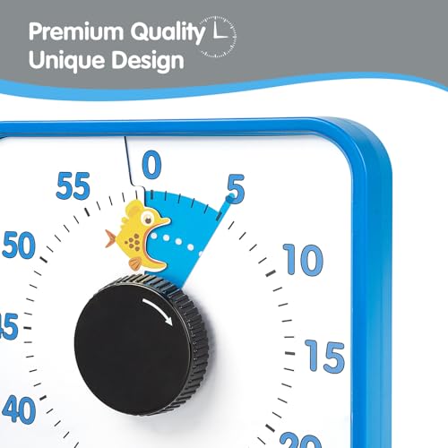 Visual Timer 7.5 inch, 60-Minute Countdown Timer for Kids Classroom Teaching Tool Office Meeting, Mechanical Countdown Clock for Exam Time Management Magnetic Kitchen Timer,Sky Blue