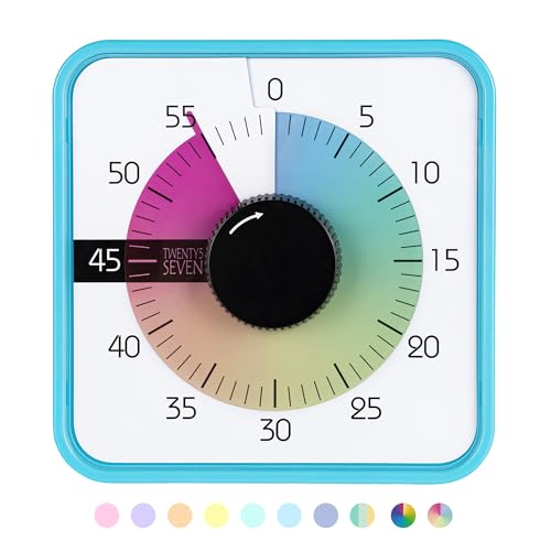 Visual Timer 7.5 inch, 60-Minute Countdown Timer for Kids Classroom Teaching Tool Office Meeting, Mechanical Countdown Clock for Exam Time Management Magnetic Kitchen Timer,Sky Blue