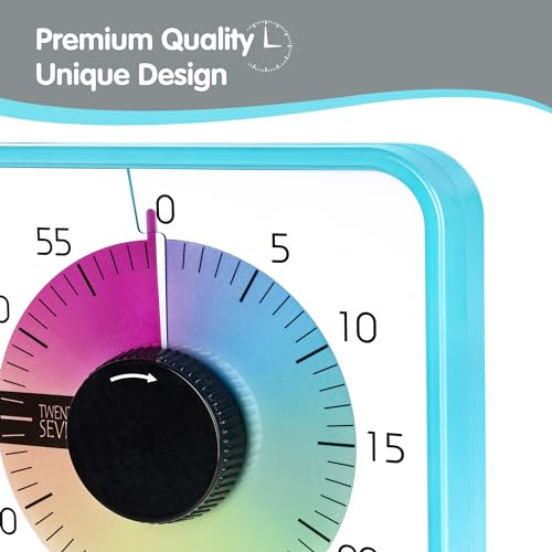 Visual Timer 7.5 inch, 60-Minute Countdown Timer for Kids Classroom Teaching Tool Office Meeting, Mechanical Countdown Clock for Exam Time Management Magnetic Kitchen Timer,Sky Blue