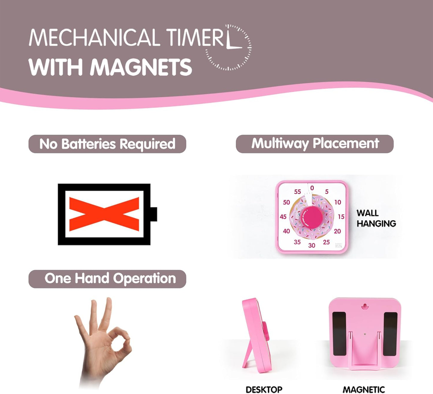 Visual Timer 7.5 inch, 60-Minute Countdown Timer for Kids Classroom Teaching Tool Office Meeting, Mechanical Countdown Clock for Exam Time Management Magnetic Kitchen Timer,Sky Blue
