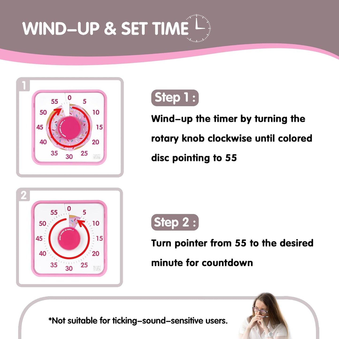 Visual Timer 7.5 inch, 60-Minute Countdown Timer for Kids Classroom Teaching Tool Office Meeting, Mechanical Countdown Clock for Exam Time Management Magnetic Kitchen Timer,Sky Blue