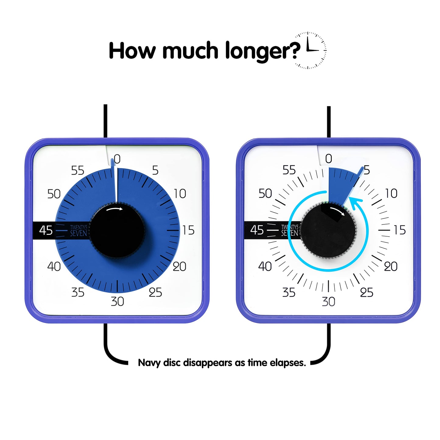 Visual Timer 7.5 inch, 60-Minute Countdown Timer for Kids Classroom Teaching Tool Office Meeting, Mechanical Countdown Clock for Exam Time Management Magnetic Kitchen Timer,Sky Blue
