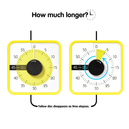 Visual Timer 7.5 inch, 60-Minute Countdown Timer for Kids Classroom Teaching Tool Office Meeting, Mechanical Countdown Clock for Exam Time Management Magnetic Kitchen Timer,Sky Blue