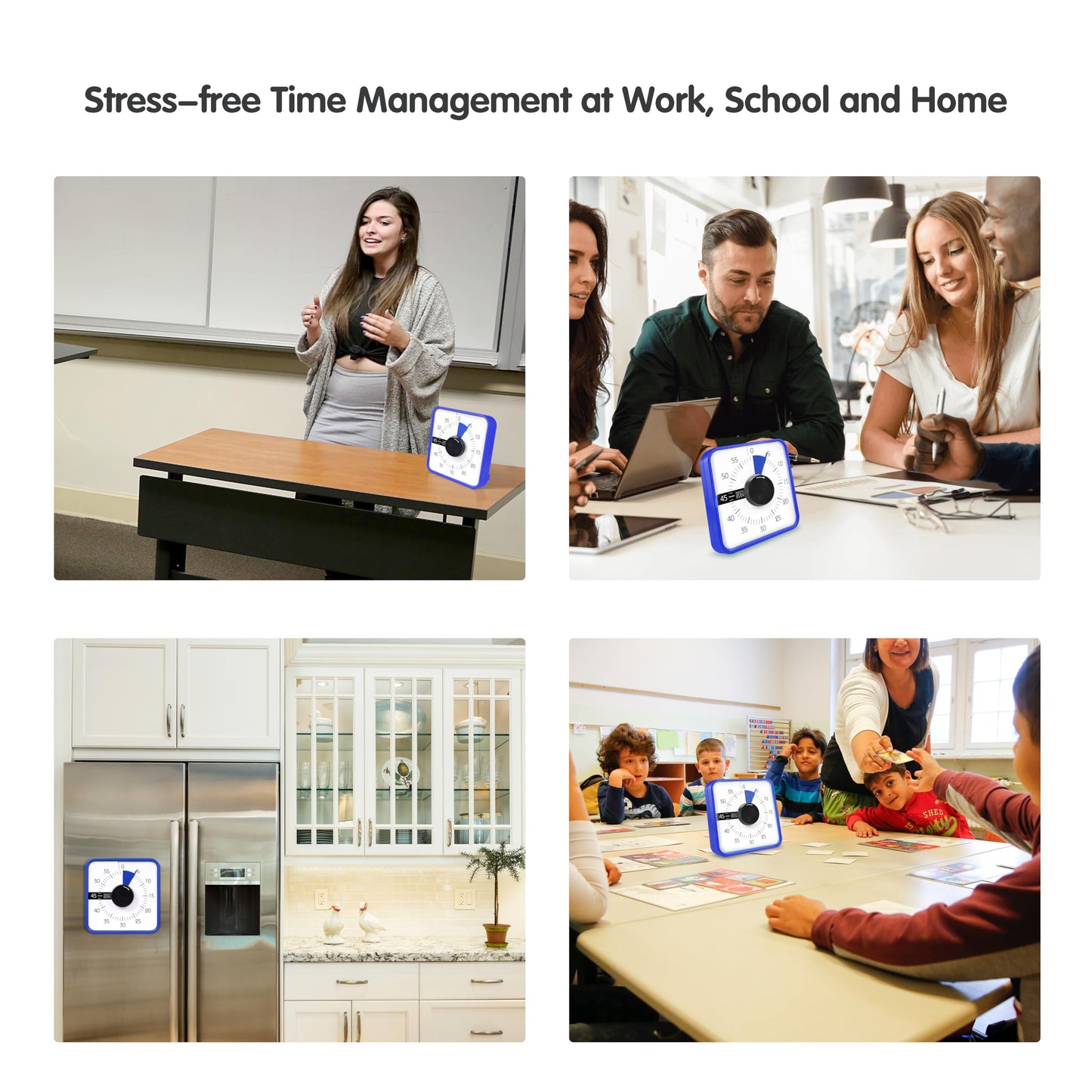 Visual Timer 7.5 inch, 60-Minute Countdown Timer for Kids Classroom Teaching Tool Office Meeting, Mechanical Countdown Clock for Exam Time Management Magnetic Kitchen Timer,Sky Blue