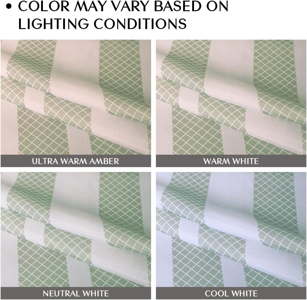 Sunlit Design Double Stripes Fabric Shower Curtain, Light Green Stripes Shower Curtains, Modern Style Refreshing Striped Design Bathroom Decor