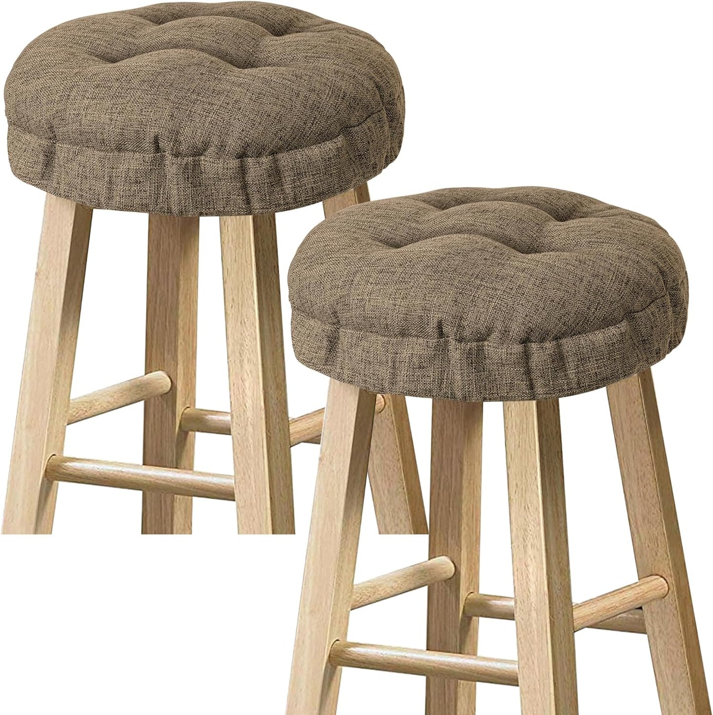 Sunlit Bar Stool Covers - Set of 2 Round Bar Stool Seat Covers, Soft and Cushioned Bar Chair Covers, Easy to Install and Wash, Cover Only, 14 Inch Diameter, Gray